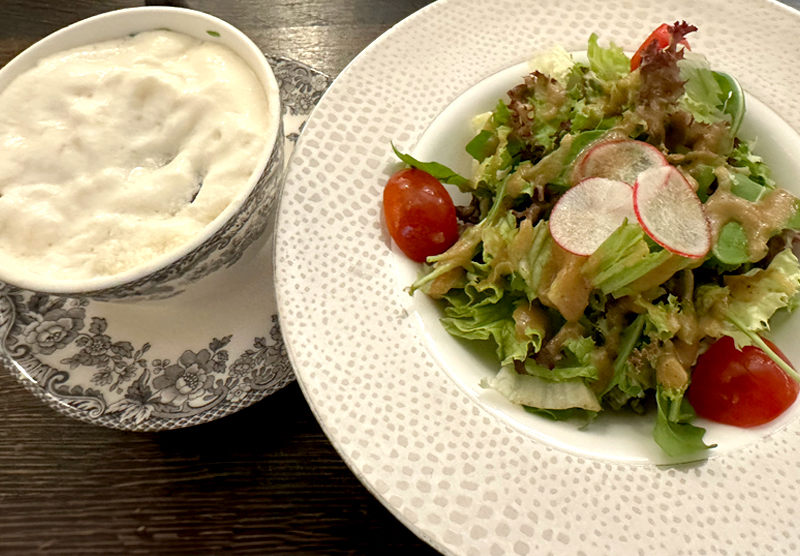 Miso Cappuccino and Salad
